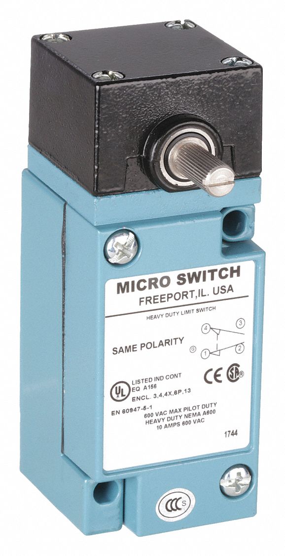 Plug-In Limit Switch: Roller Lever, Metallic, Momentary, Plug-In, HDLS, Screw Terminals