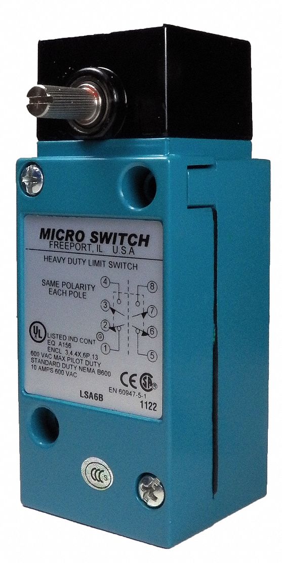 Honeywell - LSM4N - No Lever, Rotary Heavy Duty Limit Switch; Location: Side, Contact Form: 2NC/2NO, Ccw, Center Neutral