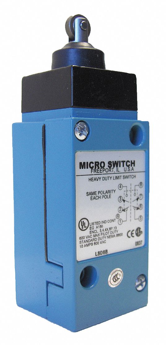 HONEYWELL MICRO SWITCH Plunger, Roller Heavy Duty Limit Switch; Location Top, Contact Form 2NC