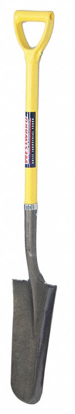 DRAIN SPADE, STEEL BLADE, 14 GA, D-GRIP HANDLE TYPE, FIBREGLASS HANDLE, 27 IN HANDLE L