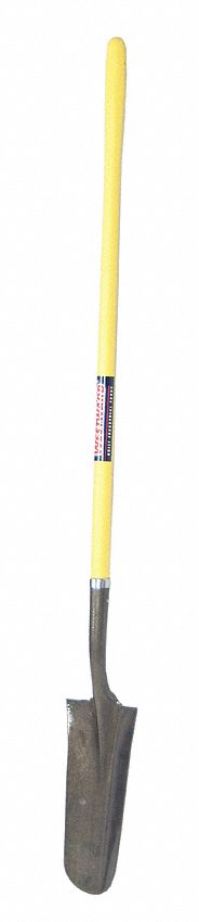 DRAIN SPADE, STEEL BLADE, 14 GAUGE, STRAIGHT HANDLE, FIBREGLASS HANDLE