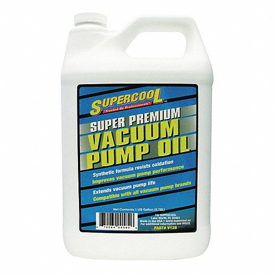 Vacuum Pump Oil: 1 gal, Can, 118 Viscosity Index, 220°C Flash Point