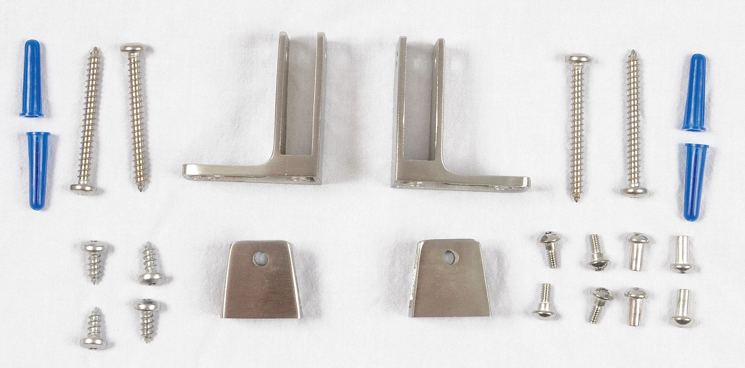 PANEL BRACKET: STAINLESS STEEL, BRUSHED, 2½ IN X 3¼ IN