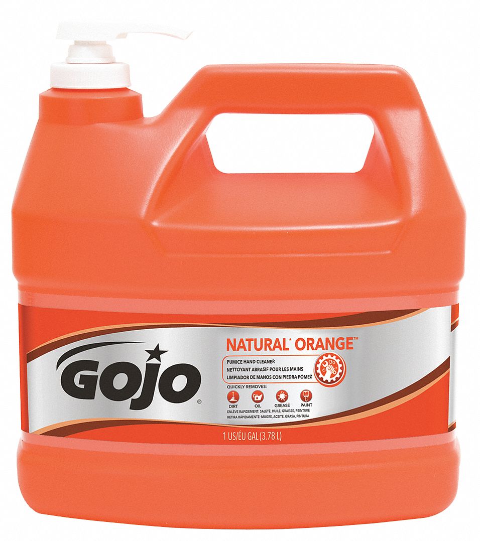 Hand Soap: 1 gal Size, Natural Orange, Scrubbing Particles, Citrus