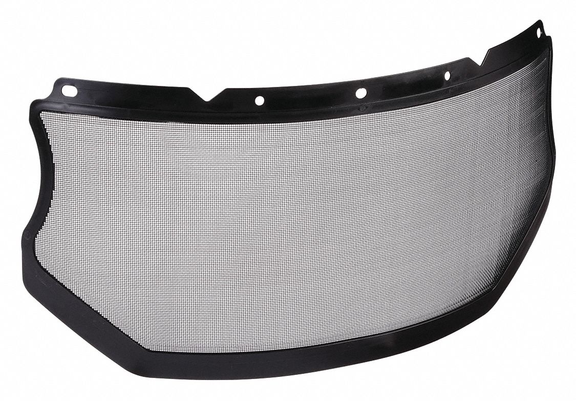 FACESHIELD VISOR, GRY/BLK, ANTI-FOG, STEEL MESH, DIELECTRIC, 17X8X0.065 IN