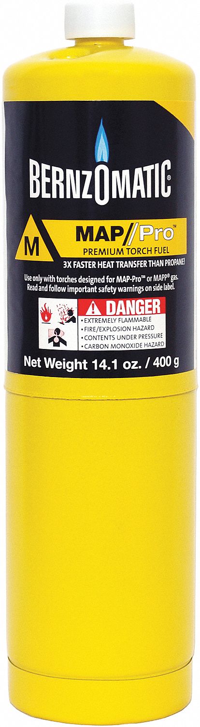 PROPANE GAS CYLINDER, FOR GENERAL SOLDERING, FLAME TEMP 3450 ° F,  RECYCLABLE, 14.1 OZ