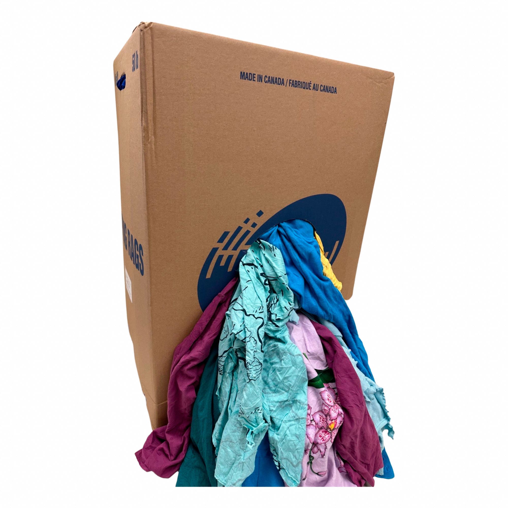 CHIFS D'ESSUYAGE T-SHIRTS,SCANNÉ,50 LB,MATIÈRE 100 % RECYCLÉE