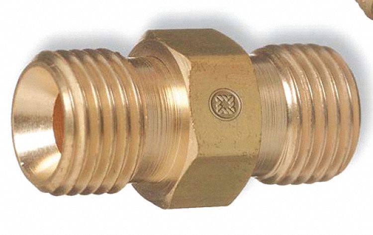 HOSE COUPLERS, B SIZE RH TO B SIZE, OXYGEN, MAX PRESS 200 PSI, 9/16'' TO 18'', BRASS, 1 PIECE