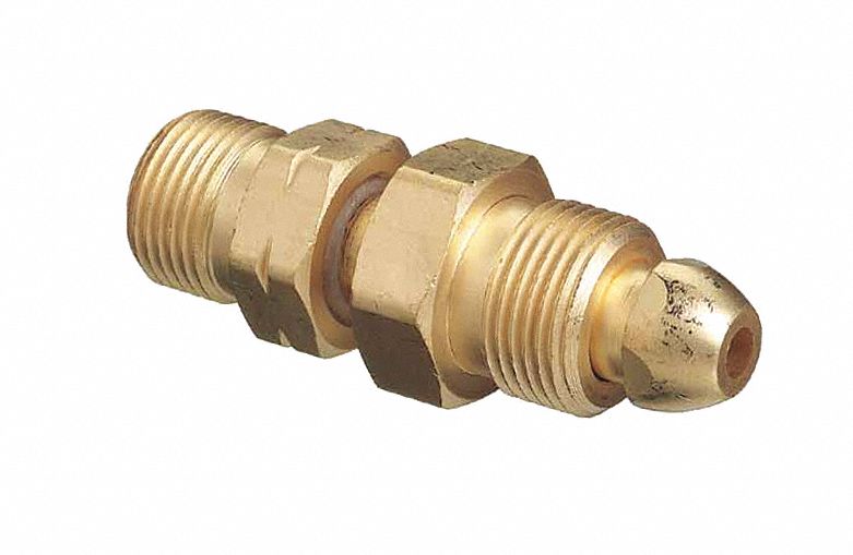 CYLINDER ADAPTOR, NITROGEN, MAX PRESS 3000 PSI, CGA 580 TO CGA 555, BRASS, 1 PIECE