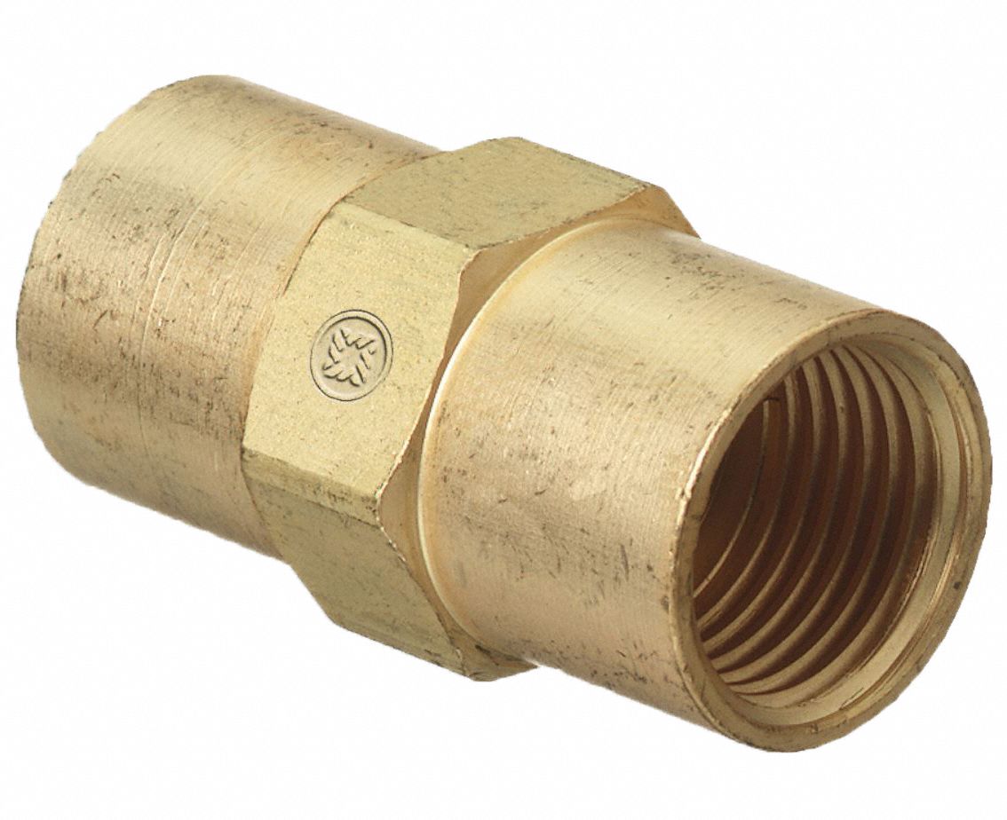 INERT GAS ARC HOSE COUPLER, MAXIMUM PRESSURE 200 PSI, SIZE B, 5/8-18, BRASS, 1 PIECE