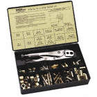 WELDING HOSE REPAIR KIT, 53 PIECES, FITTING SIZE B, 1/4 IN DIA, BRASS