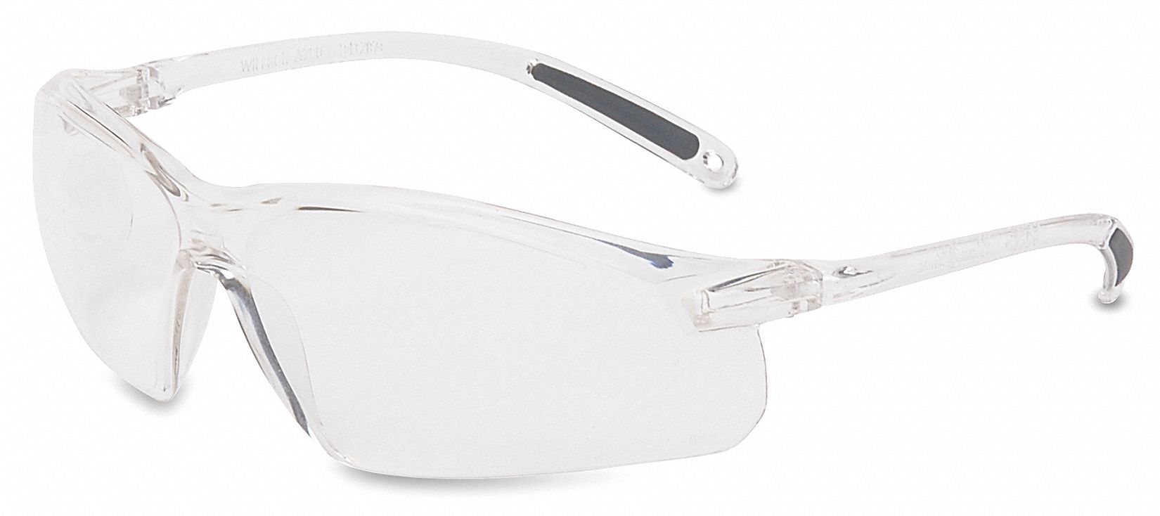 SAFETY GLASSES, HALF-FRAME, WRAPAROUND, PC, ANTI-SCRATCH, CLEAR, CSA Z94.3, M, UNISEX