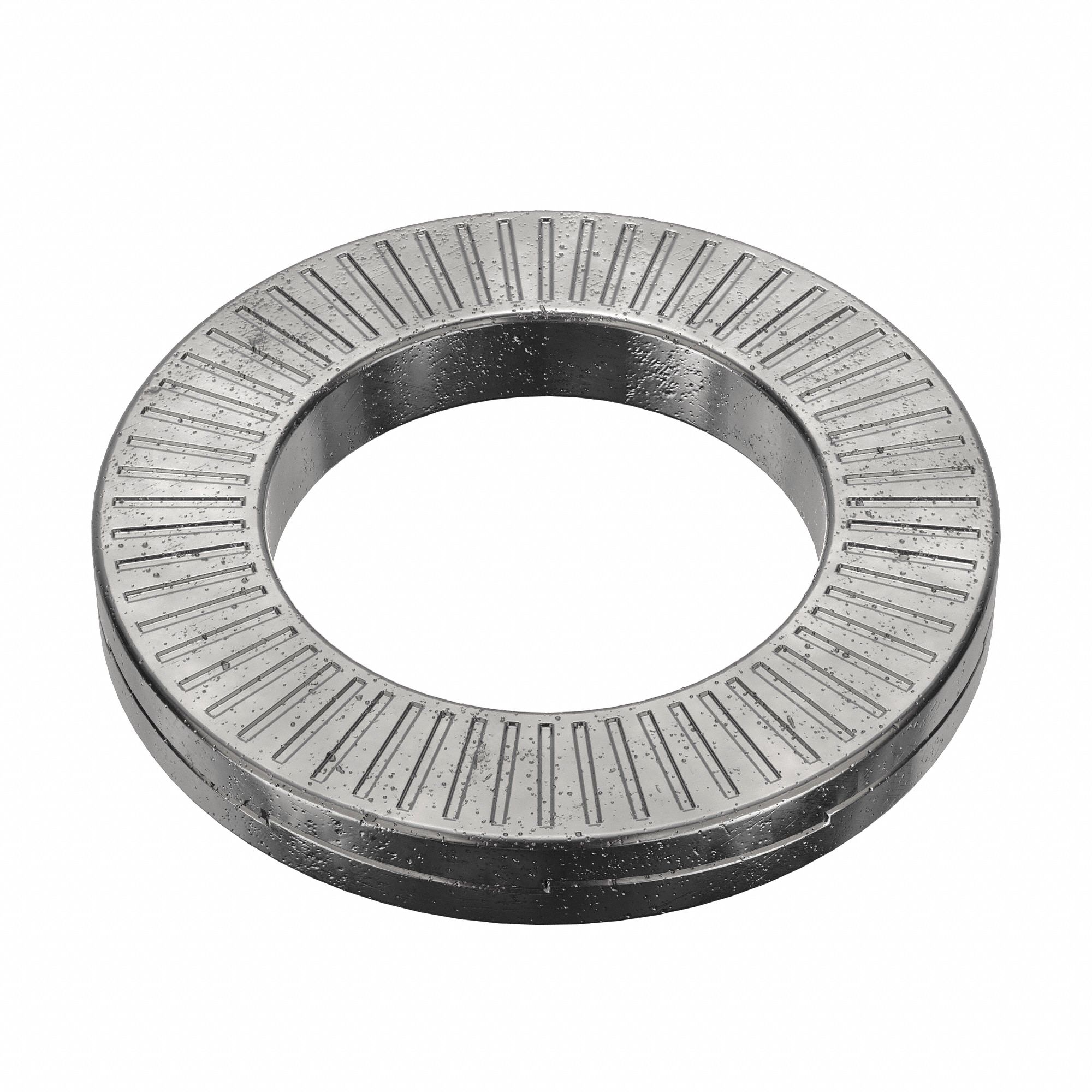 Wedge Lock Washer: Advanced Corrosion Resist, Steel, 7/16 in Screw Sz, 3/32 in Max Thick, 10 PK