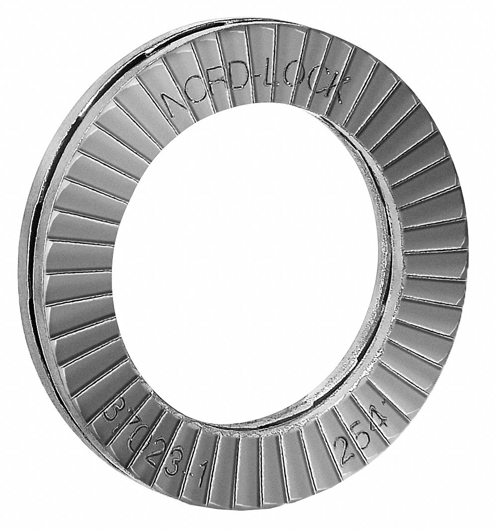 NORDLOCK Wedge Lock Washer For Screw Size M12, Stainless Steel, Plain
