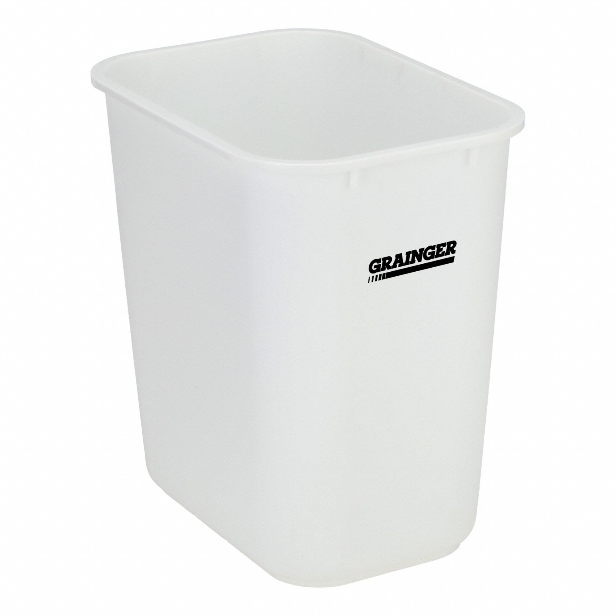 WASTEBASKET,RECTANGULAR,7 GAL.,WHITE
