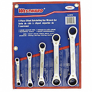 Box End Crowfoot NEW NEW Westward 5 Piece Assorted Combination Wrench Ratchet 