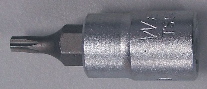 DOUILLE À EMBOUT TORX,INAMOVIBLES,DOUILLE DE 1/4 PO,1,25 PO OAL/TLE DE L'EMBOUT T20,CHRM VANADIUM