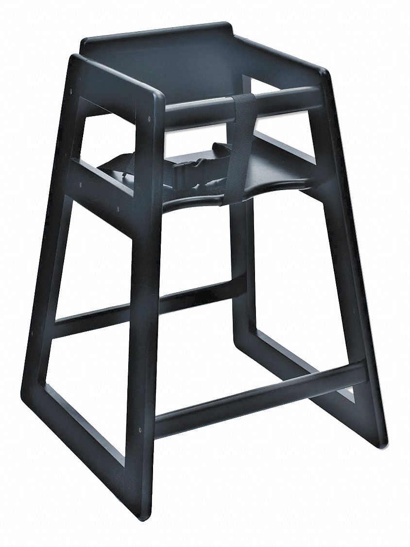 12Y363 - Black Deluxe Wood High Chair