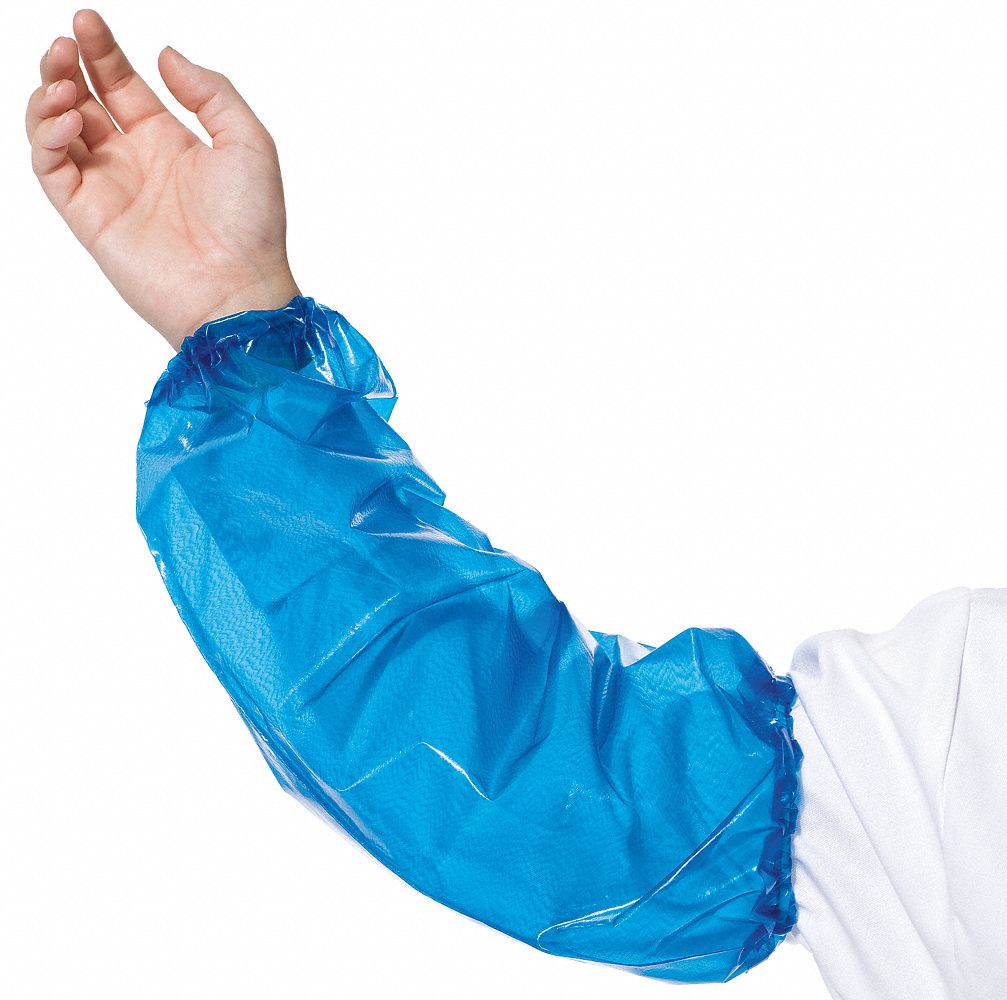 West Chester 8 Mil Vinyl Chemical Resistant Sleeves – 18 Inch Length, Blue, Protective Clothing (UVB-8HS)