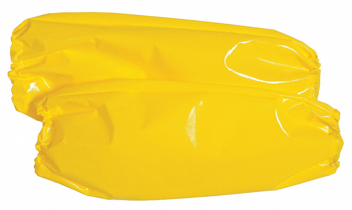 MANCHES RÉSISTANTES AUX PRODUITS CHIMIQUES,POLYOLÉFINE,18PO,COUTURE SOUDÉE,JAUNE,6MIL,150 PQ