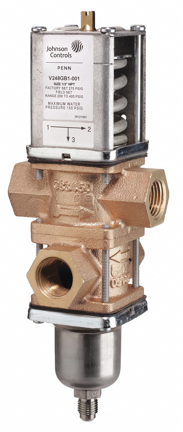 JOHNSON CONTROLS Water Regulating Valve,3 Way,3/4 In - 12Y960|V248GC1 ...