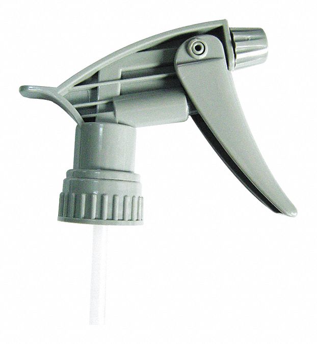 TRIGGER SPRAYER, CHEMICAL-RESISTANT, GREY, 9.25 IN TUBE, PTMT PLASTIC