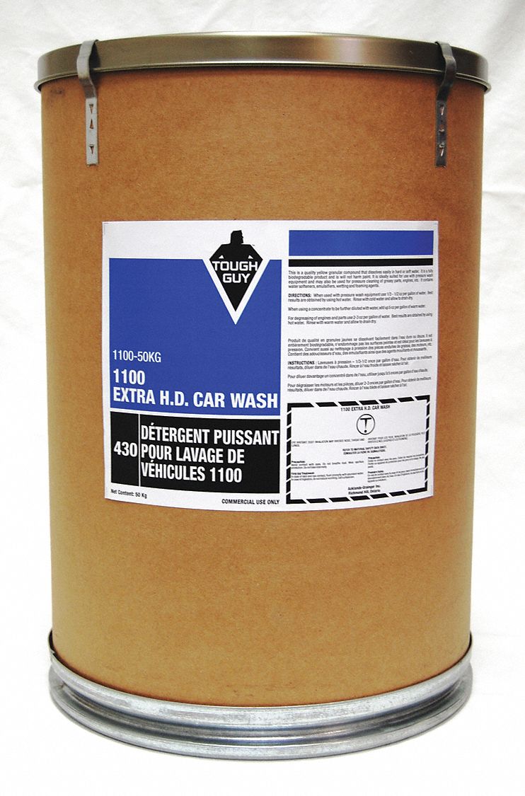 CAR WASH DETERGENT, HEAVY-DUTY, LIQUID, BIODEGRADABLE, PHOSPHATE-FREE, YELLOW, 50 KG