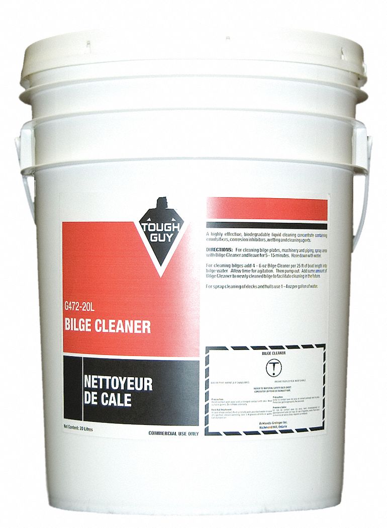 BILGE CLEANER, CONCENTRATED, LIQUID, BIODEGRADABLE, CORROSION INHIBITORS, CLEAR, 20 L