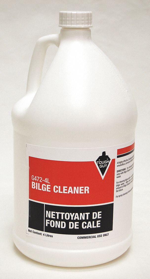 BILGE CLEANER, BIODEGRADABLE, WITH EMULSIFIERS/CORROSION INHIBITORS, CLEAR, 4 L, LIQUID, PKG 1