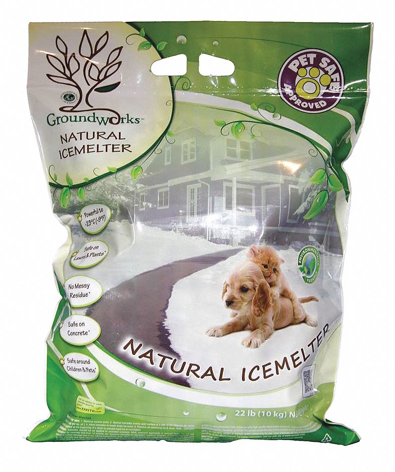 GRANULAR ICE MELT, DEGRADABLE, -23 ° C, 22 LB, POTASSIUM CHLORIDE, BAG