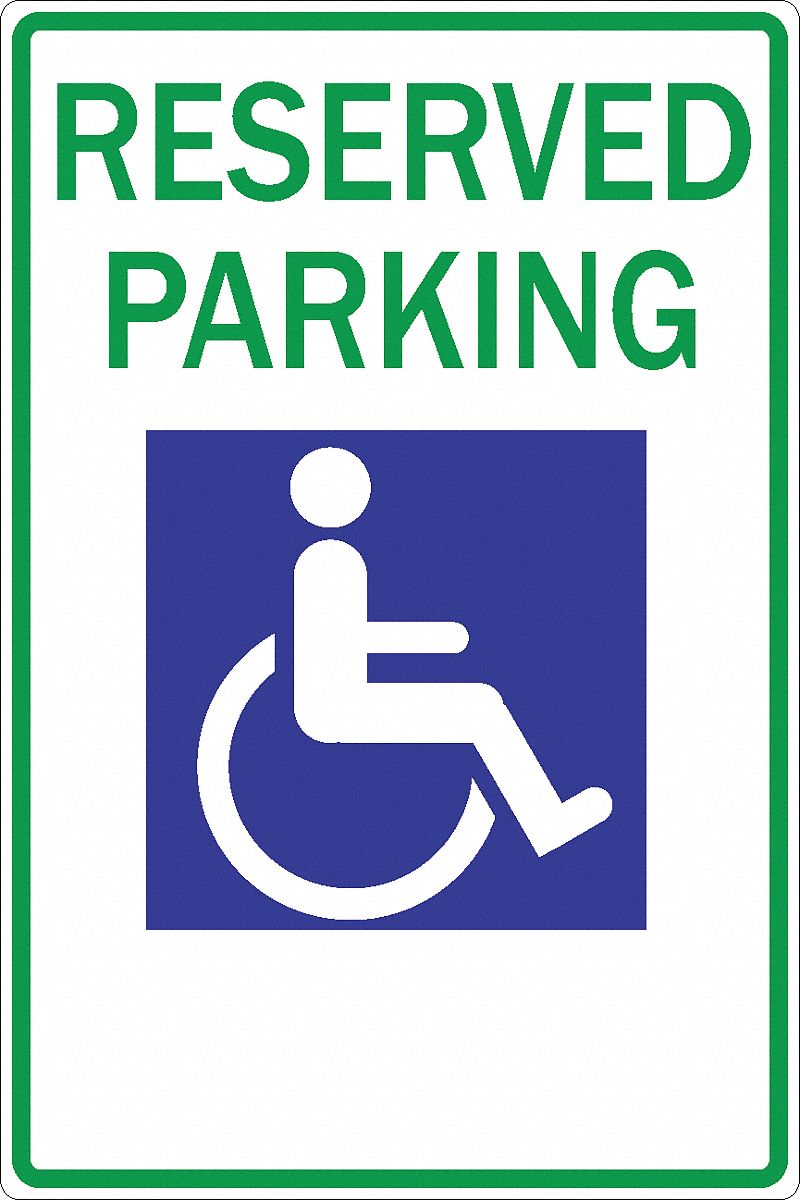 ZING SIGN 12 X 18 RESERV PARK HANDI ONLY - Road Construction, Parking ...