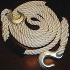 TOW ROPE W/HOOKS 3/4IN X 20FT WHT