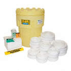 SPILL KIT, 62 GAL ABSORBED PER KIT, 2 GOGGLES/2 PAIRS OF NITRILE GLOVES, YELLOW