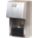 TOILET PAPER DISPENSER, STANDARD CORE, VERTICAL DOUBLE ROLL, STEEL, SILVER