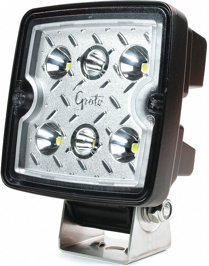 GROTE CUBE LED WORK LAMP, FLOOD, 12 TO 24 V, BLK, 4.921 X 3.937 X 2.327 IN,  PC/AL/STAINLESS STEEL Automotive Lamps and Bulbs GRO63E21 63E21  Grainger, Canada