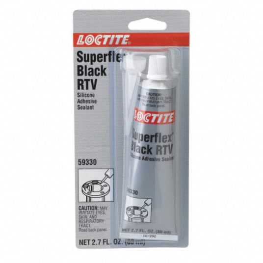LOCTITE RTV Silicone Sealant, 65 to 450DF Temp. Range, Full Cure 24 hr, Black, 80 mL 12Z234