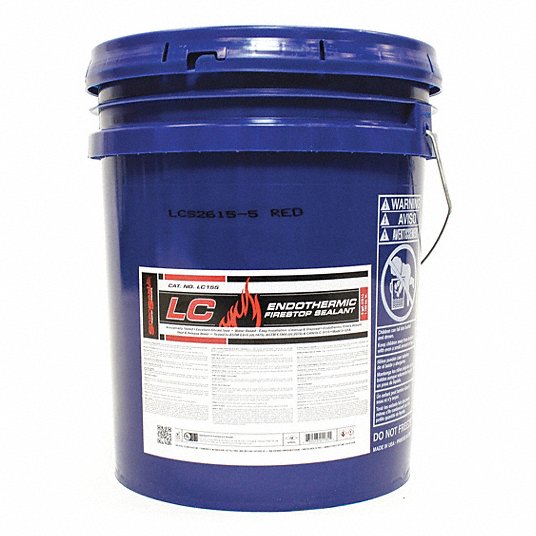Fire Barrier Sealant: Red, Pail, 5 gal Size, Up to 4 hr, Cables/Concrete Wall/Drywall/Ducts