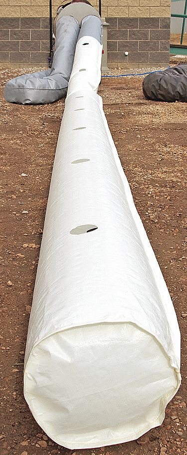 DIFFUSION DUCT, BELTED, FLAME/WATER/MILDEW RESIST, WHT, 12 IN X 50 FT, POLYETHYLENE, RL