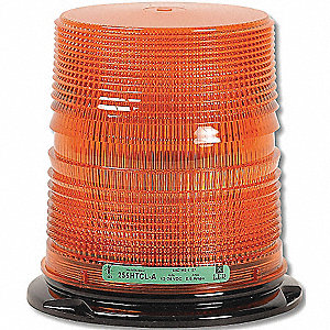 BEACON ROOF, TALL LENS, UNIVERSAL FLANGE BASE, 10 TO 30 V, AMBER, 6 11/16 X 6 13/32 IN, PC
