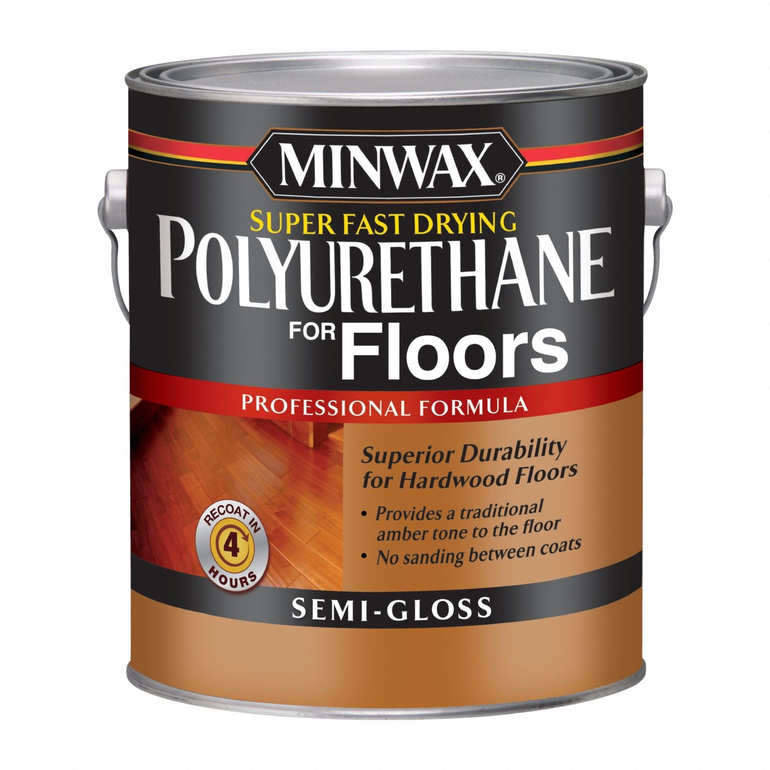 Finish: Varnish, Interior, Oil, 1 gal Container Size, Wood, Semi-Gloss, Clear, Clear, Minwax