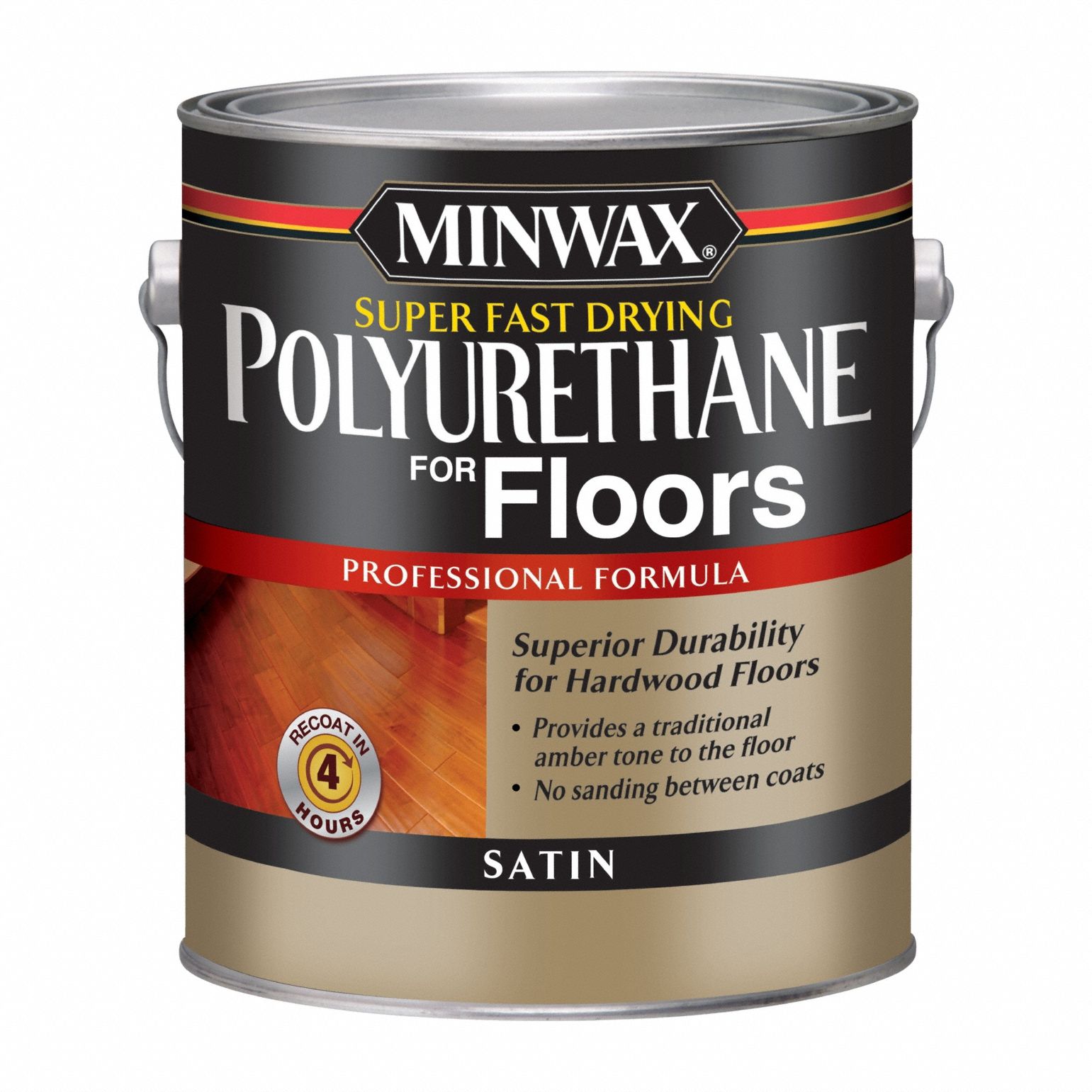 Finish: Varnish, Interior, Oil, 1 gal Container Size, Wood, Satin, Clear, Clear, Minwax