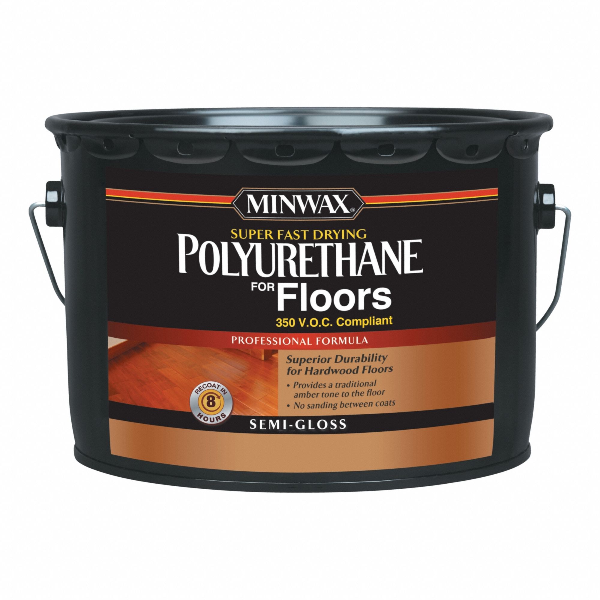 Finish: Varnish, Interior, Oil, 2.5 gal Container Size, Wood, Satin, Clear, Transparent