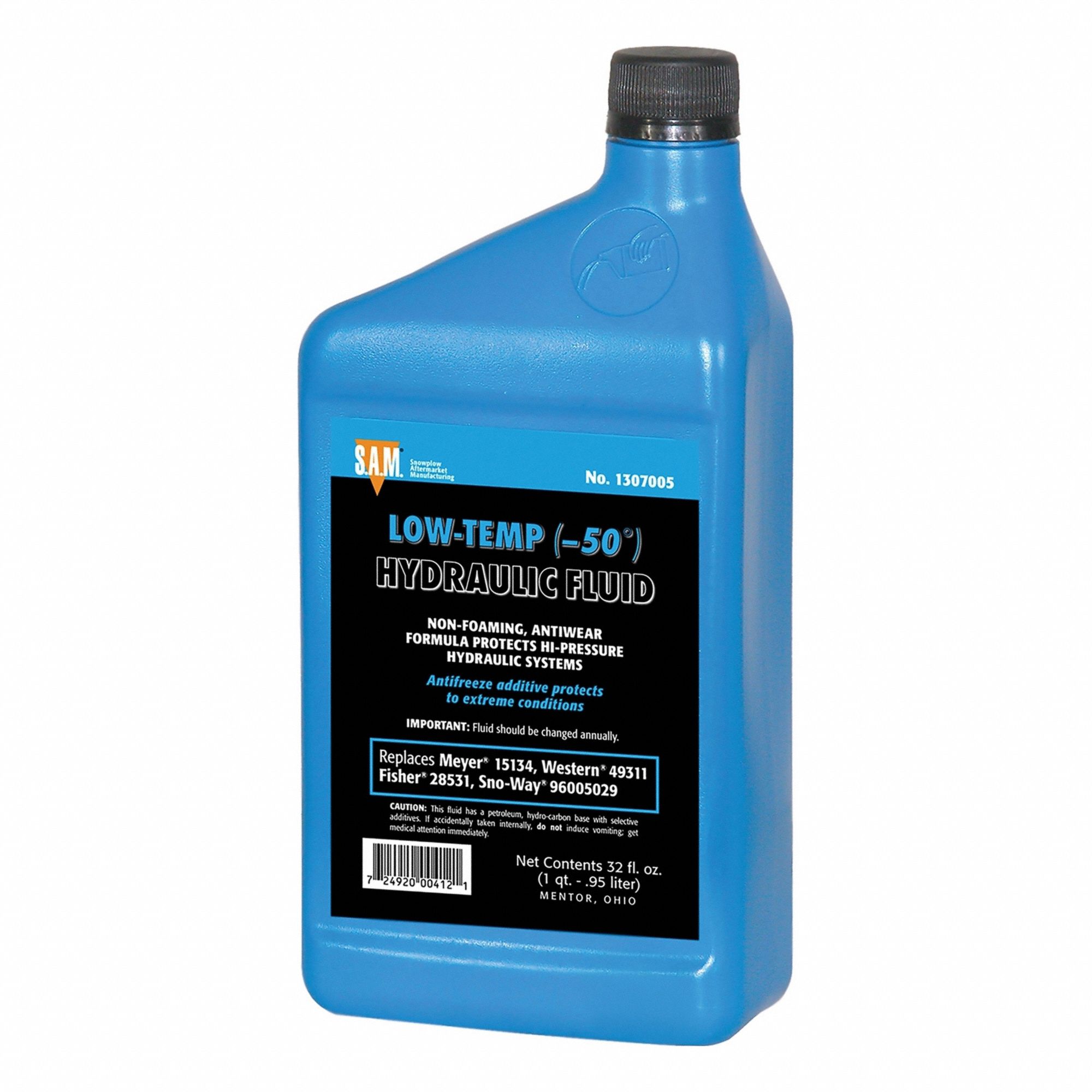Blue hydraulic fluid for snowplow applications