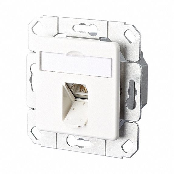 Wall Outlet: UPK, GD-Zn (Zinc Die-Cast), LSA Terminal Block x RJ45, 45° Mounting Angle