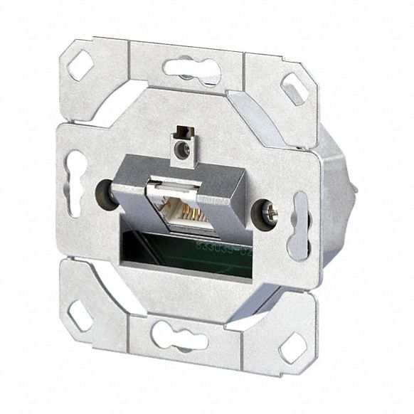 Wall Outlet: UP0, GD-Zn (Zinc Die-Cast), LSA Terminal Block x RJ45, 45° Mounting Angle
