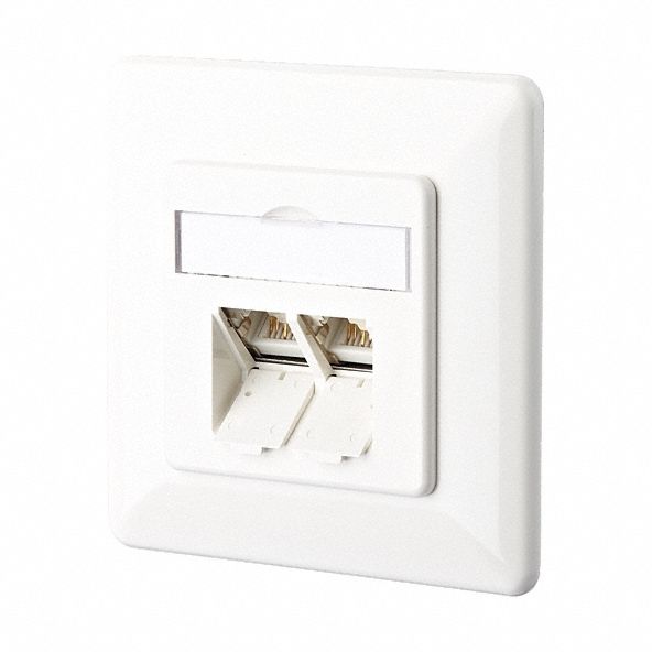 Wall Outlet: UP, GD-Zn (Zinc Die-Cast), LSA Terminal Block x RJ45, 45° Mounting Angle