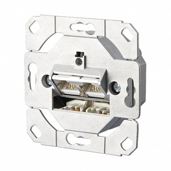 Wall Outlet: UP0, GD-Zn (Zinc Die-Cast), LSA Terminal Block x RJ45, 45° Mounting Angle