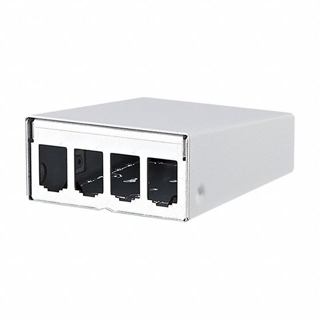 RJ45 Housing: Surface, Steel, RJ45, 4 Ports, Unequipped
