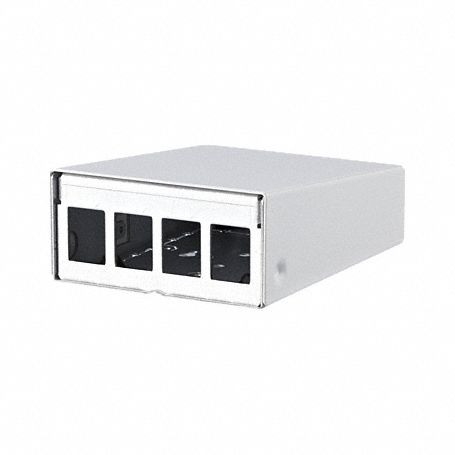 RJ45 Housing: Surface, Steel, RJ45, 4 Ports, Unequipped