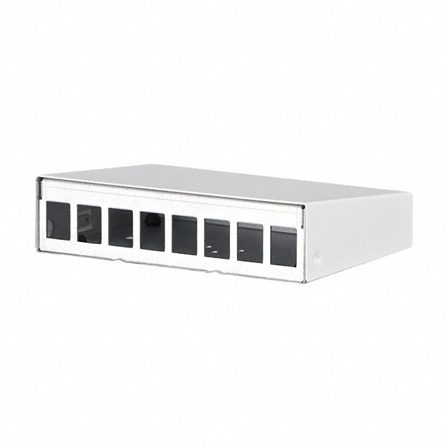 RJ45 Housing: Surface, Steel, RJ45, 8 Ports, Unequipped